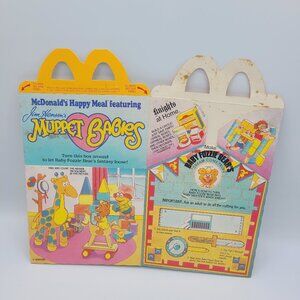 1987 McDonalds Happy Meal Box Muppet Babies Baby Fozzie Bear Jim Henson